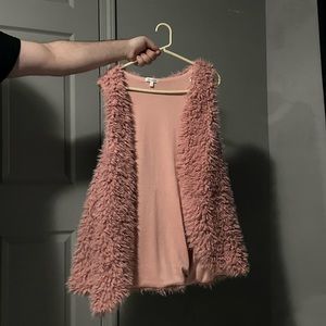 Self esteem pink fuzzy vest size 3x